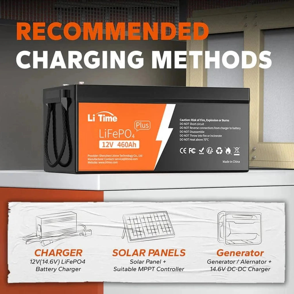 LiTime | 12V 460Ah LiFePO4 Lithium Group 8D Battery | Large Lithium Battery