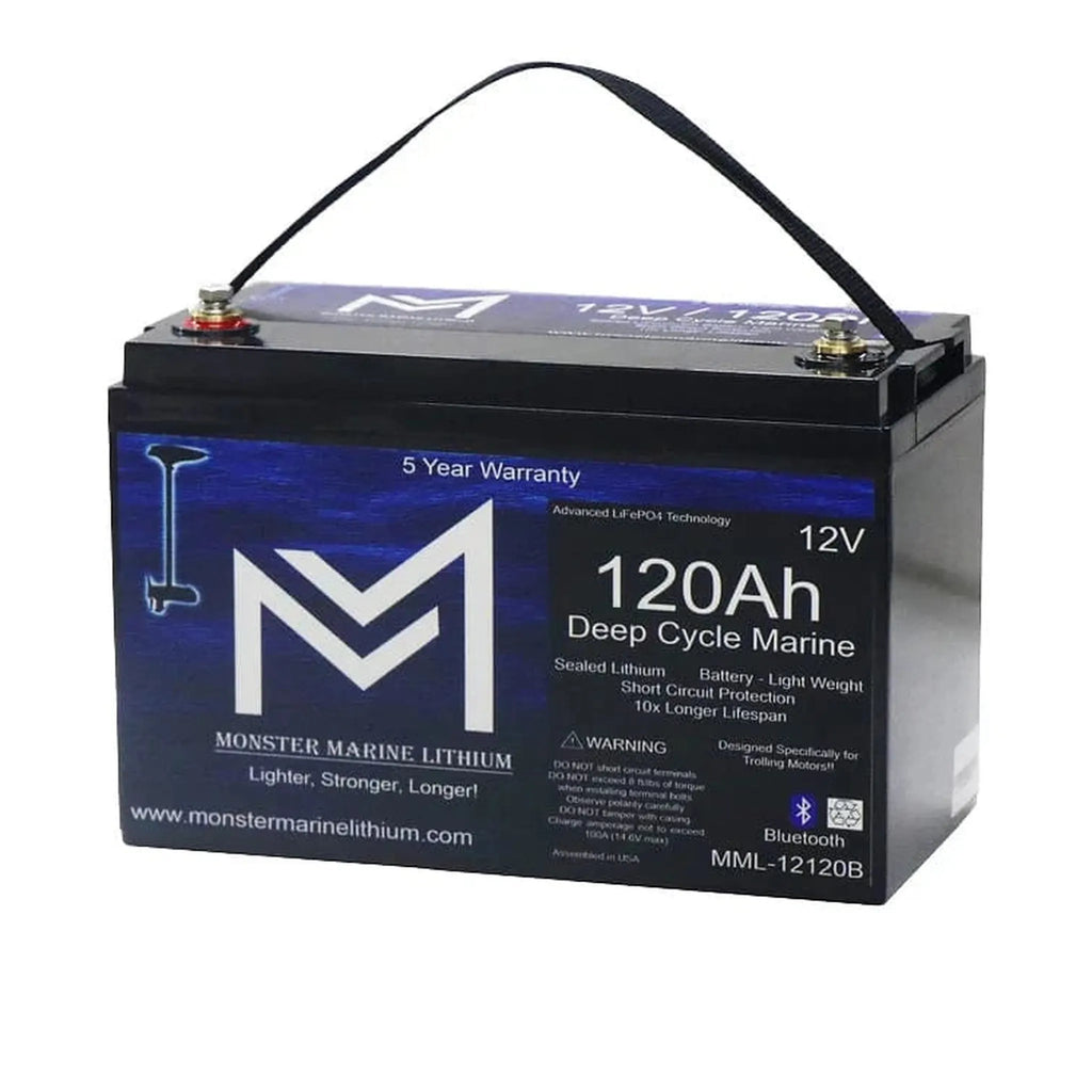 Monster Marine Lithium | 12V 120Ah Bluetooth Lithium Deep Cycle Marine Battery MML-12120B (w/ bluetooth)