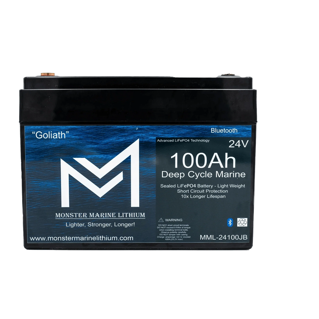 Monster Marine Lithium | 24V 100Ah Lithium Bluetooth Marine Trolling Battery "Goliath"