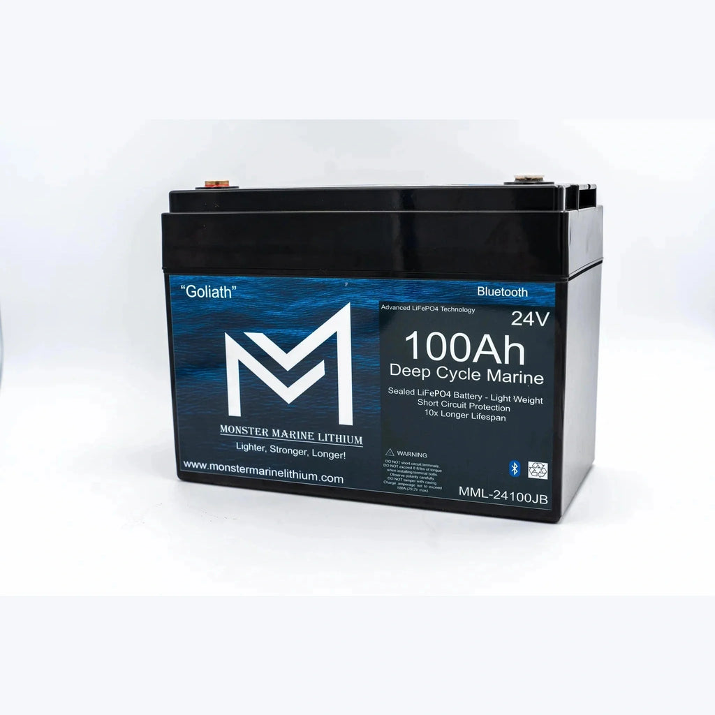 Monster Marine Lithium | 24V 100Ah Lithium Bluetooth Marine Trolling Battery "Goliath"