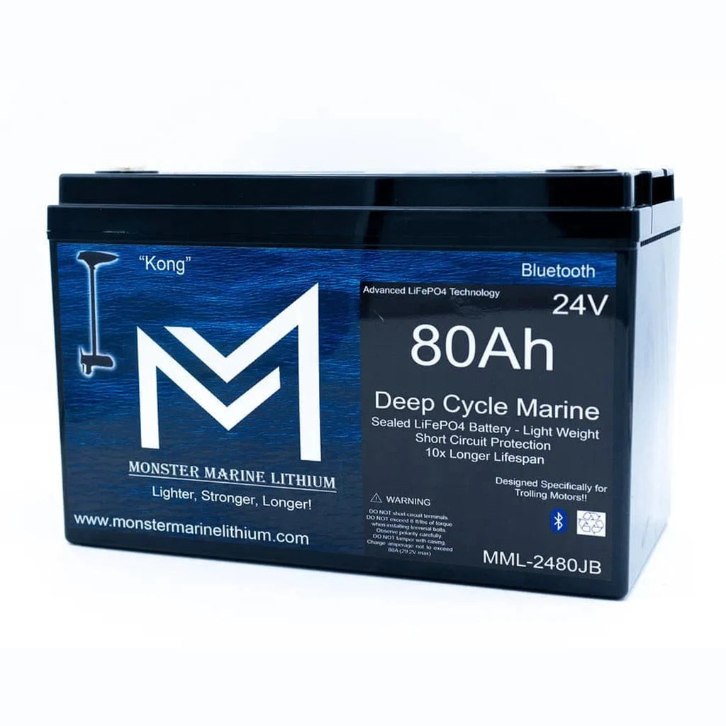 Monster Marine Lithium | 24V 80Ah Lithium Bluetooth Marine Trolling Battery "Kong"