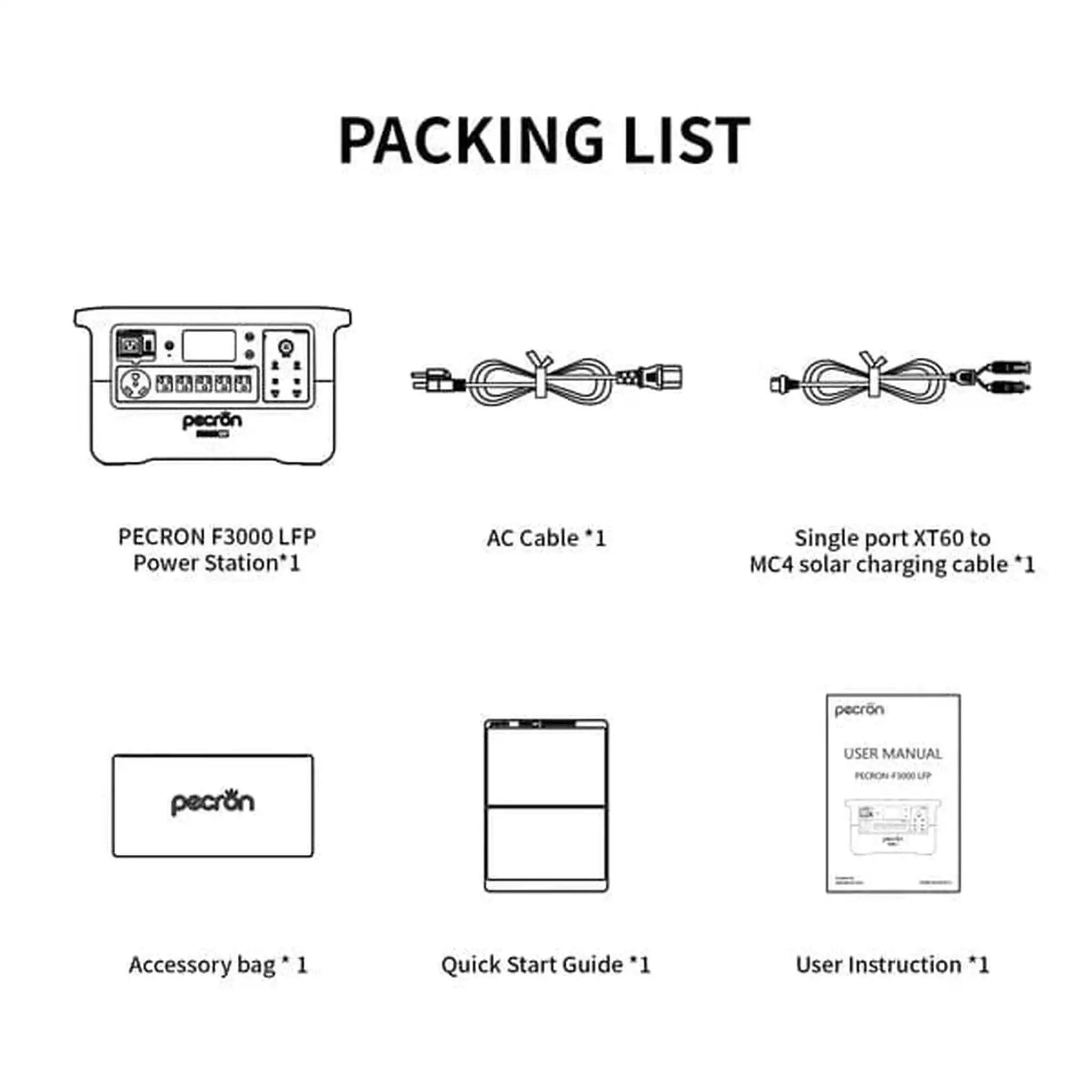 PECRON | F3000LFP Portable Power Station |  3600W Output 3072Wh LiFePO4 Battery (PRE-ORDER)