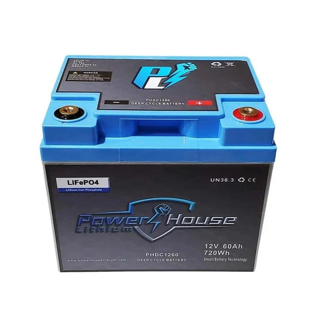 PowerHouse Lithium | 12V 60Ah Deep Cycle Battery
