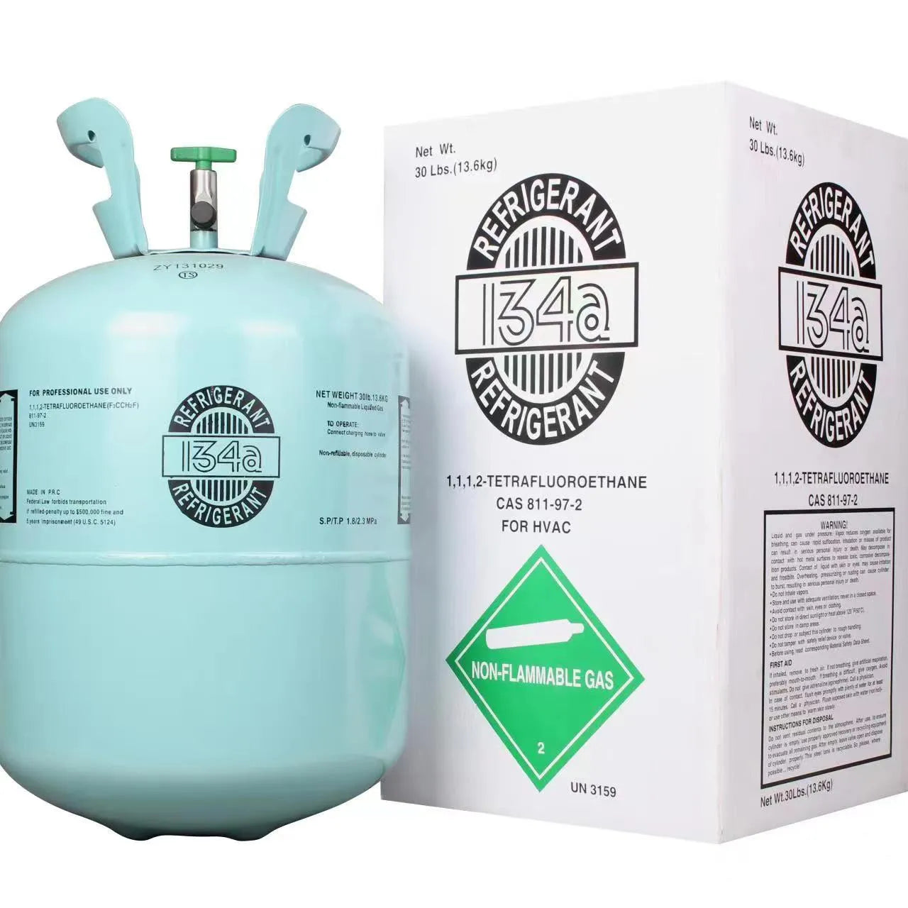 R-134A 30lb Refrigerants 30lb Automotive 1/2 ACME Made in USA