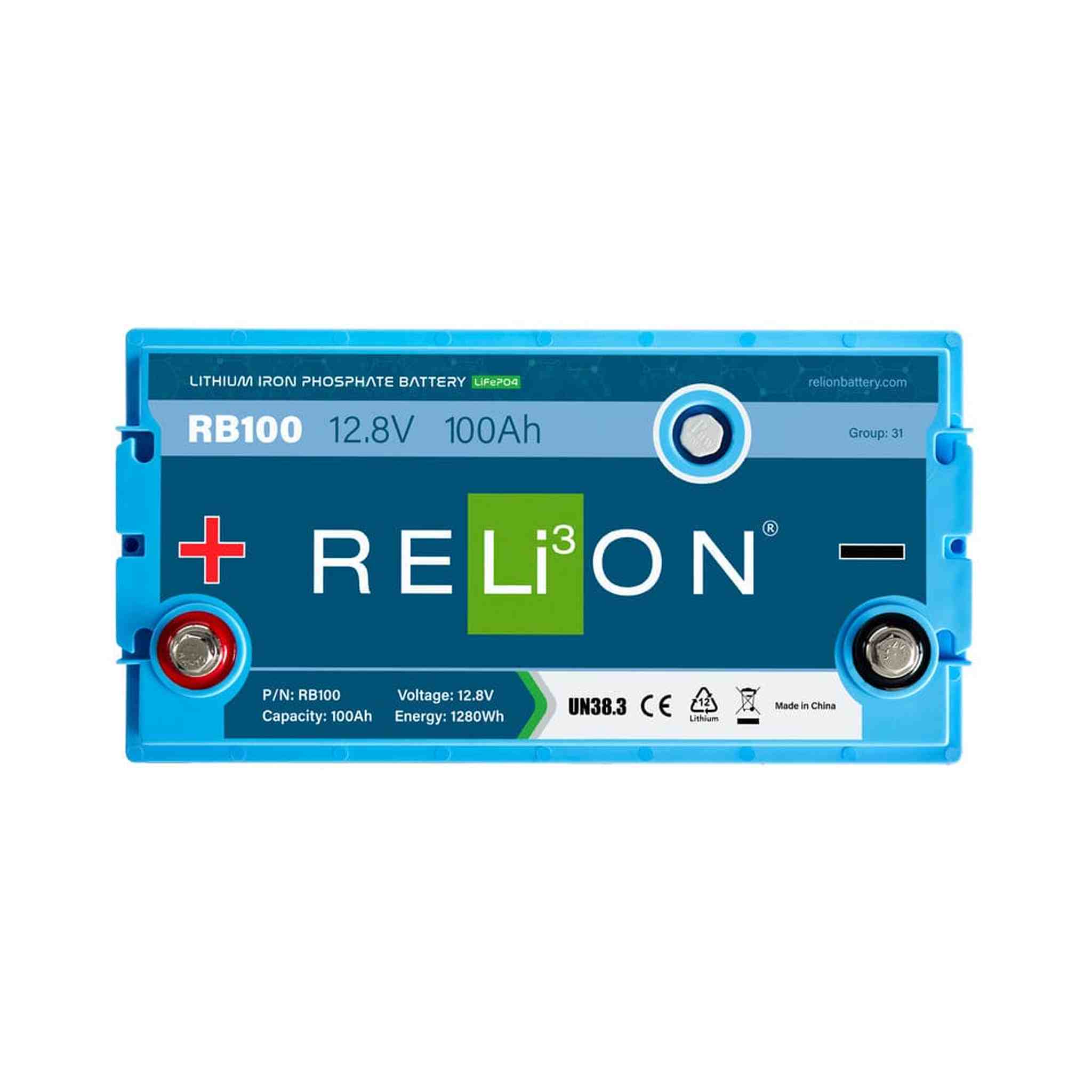 RELiON | RB100 Deep Cycle Lithium Battery – 12V 100Ah Group 31