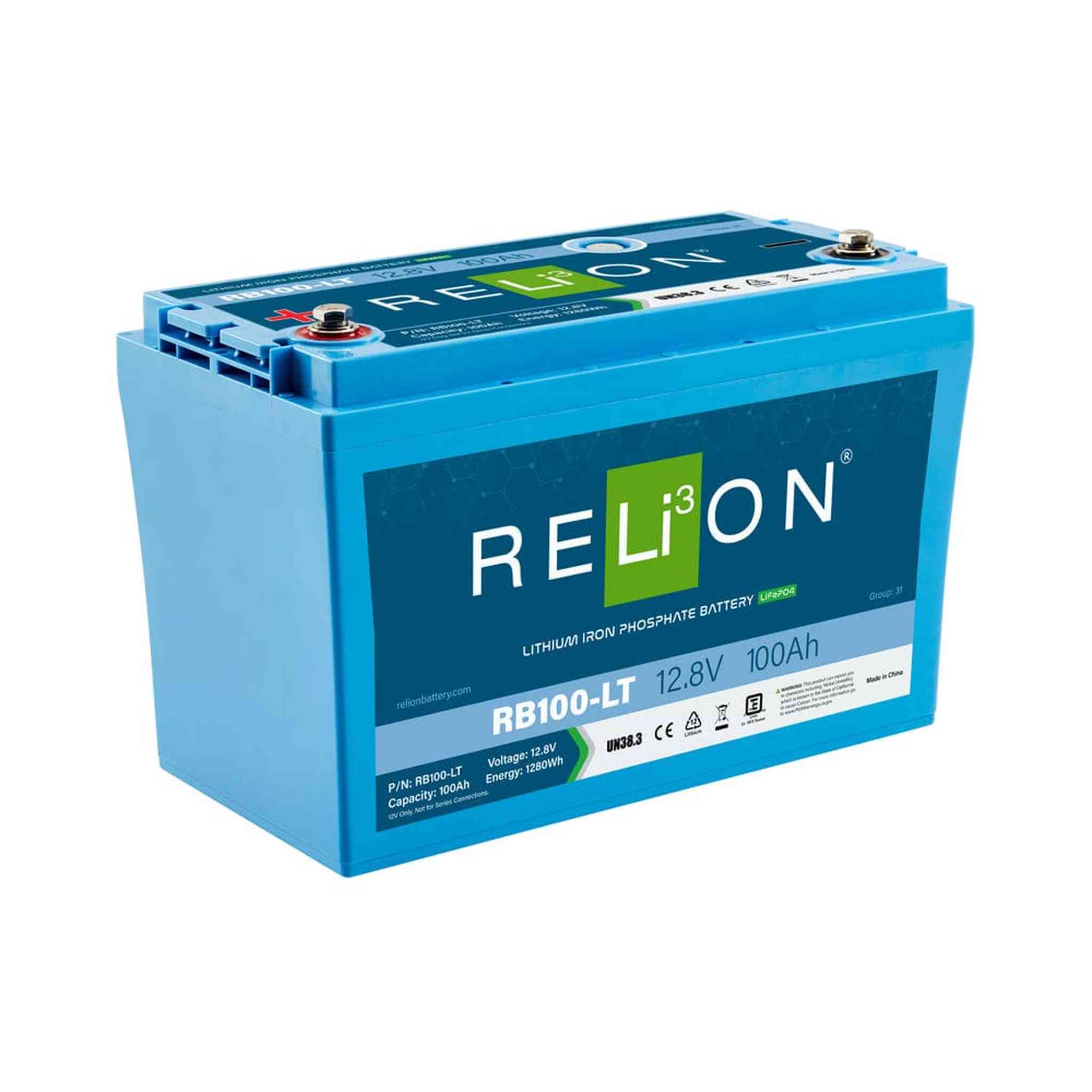 RELiON | RB100-LT 12V 100Ah Cold Weather Deep Cycle Lithium Battery – Group 31