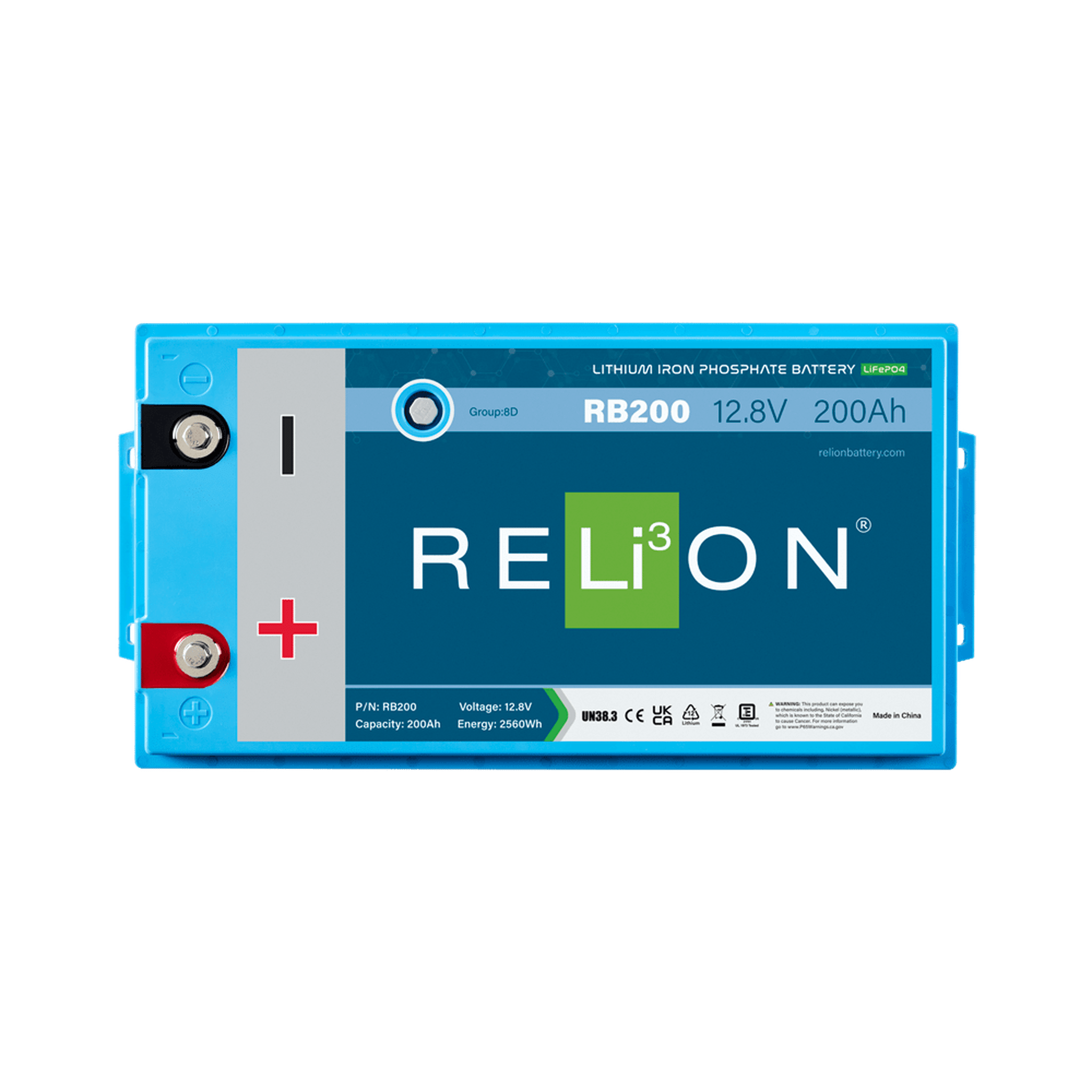 RELiON | RB200 12V 200Ah Deep Cycle Lithium Battery – Group 8D