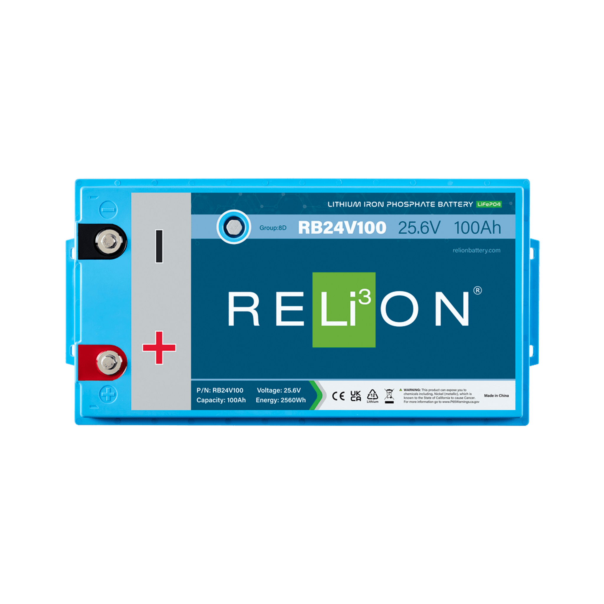 RELiON | RB24V100 24V 100Ah Deep Cycle Lithium Battery – Group 8D