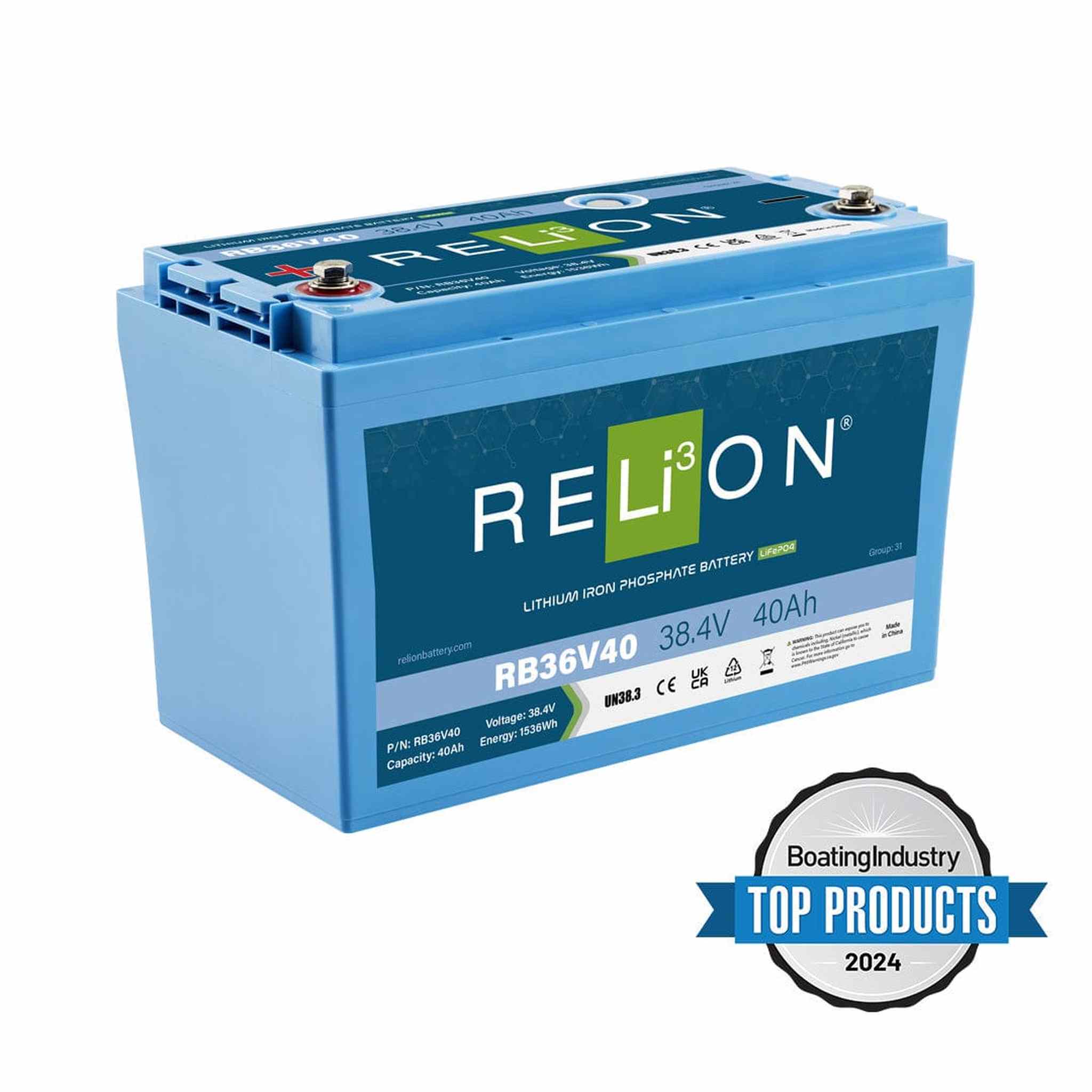 RELiON | RB36V40 36V 40Ah Deep Cycle Lithium Battery - Group 31
