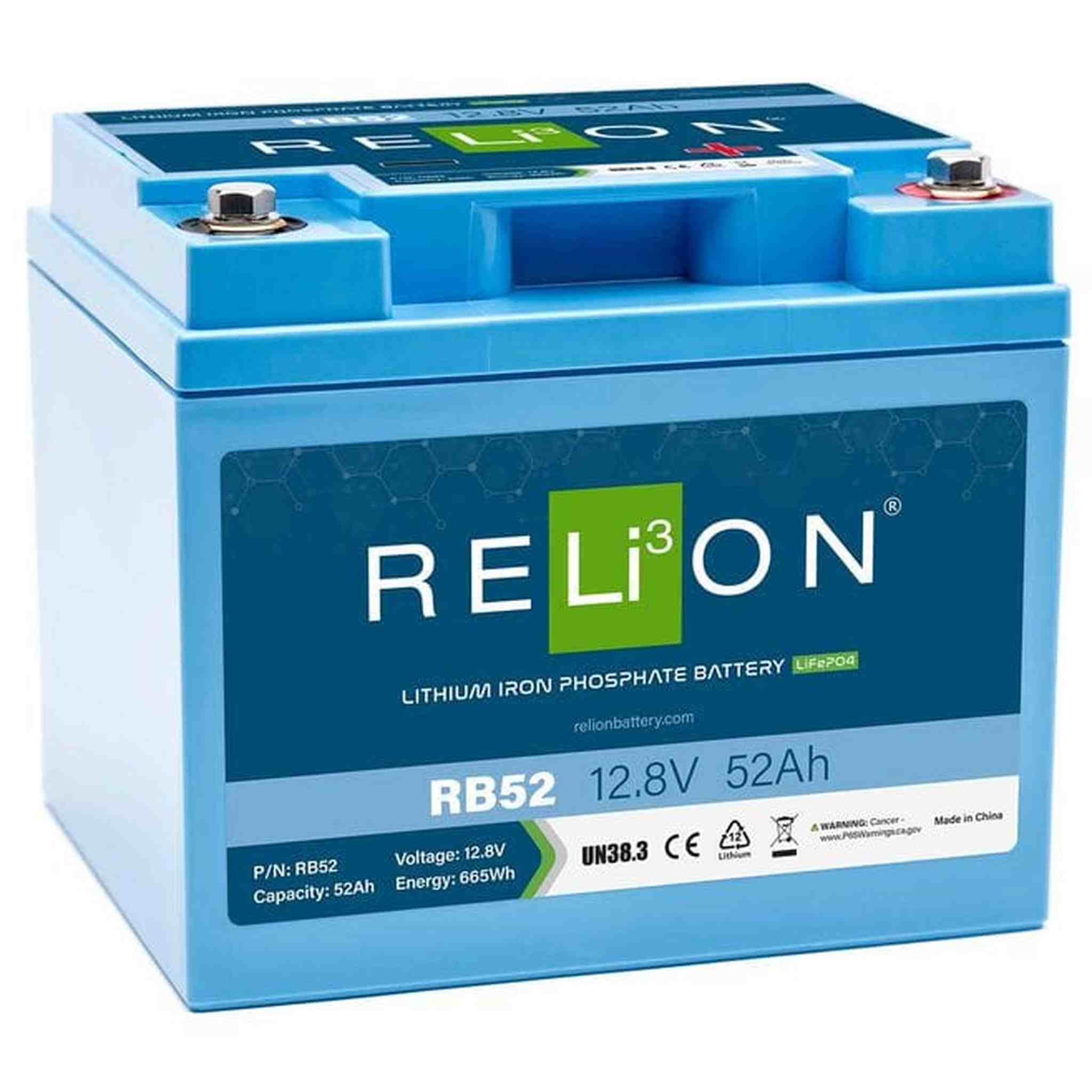 RELiON | RB52 12V 52Ah Deep Cycle Lithium Battery – Group 24