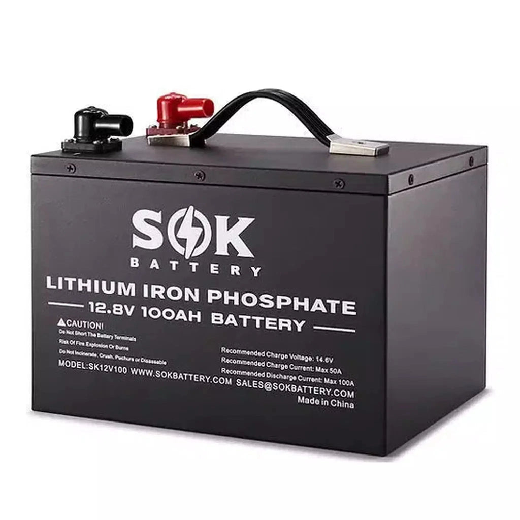 SOK Battery | 12V100Ah LiFePO4 Battery Bluetooth & Built-in heater | 12V Systems Only