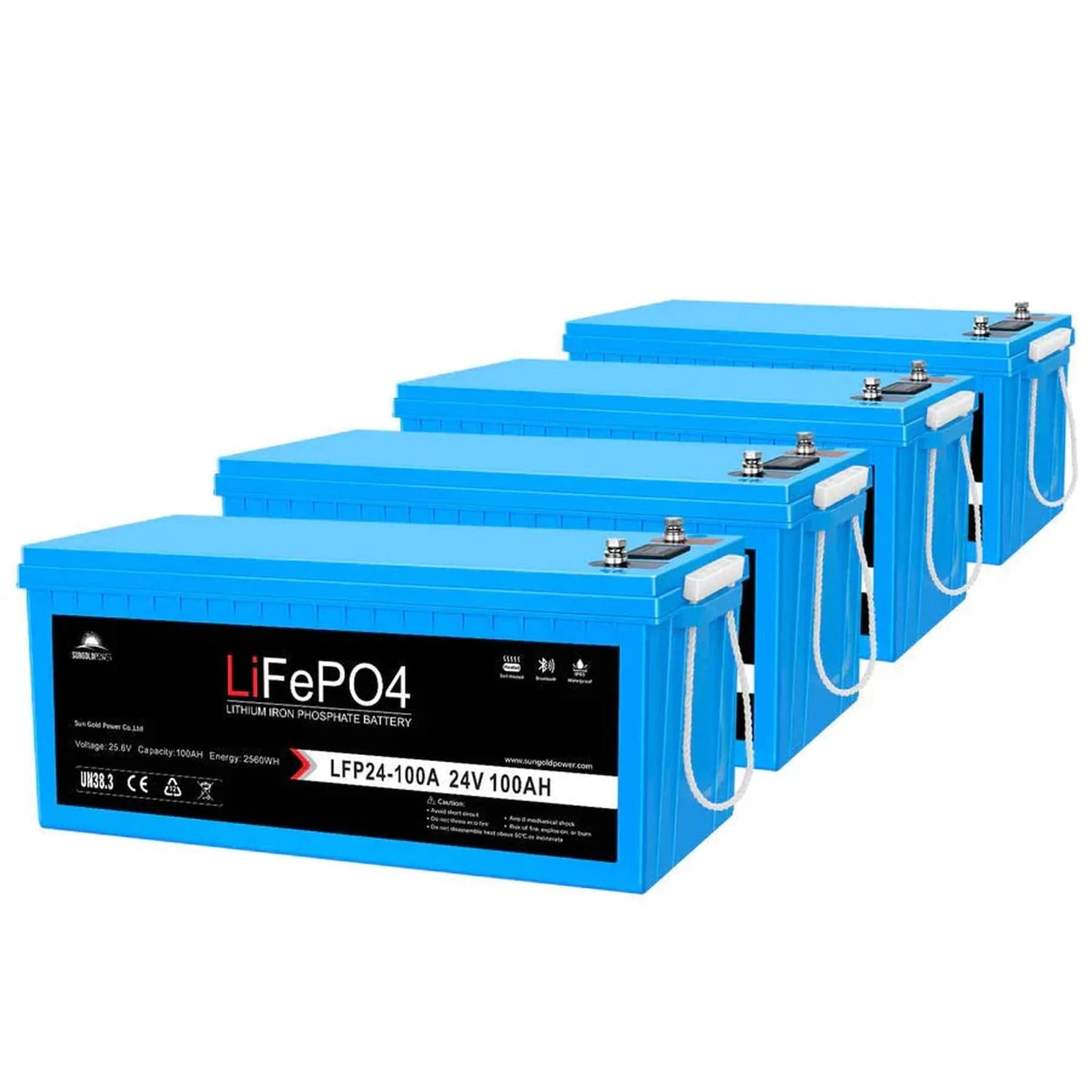SunGoldPower | 12V 200Ah LiFePo4 Deep Cycle Lithium Battery Bluetooth / Self-Heating / IP65