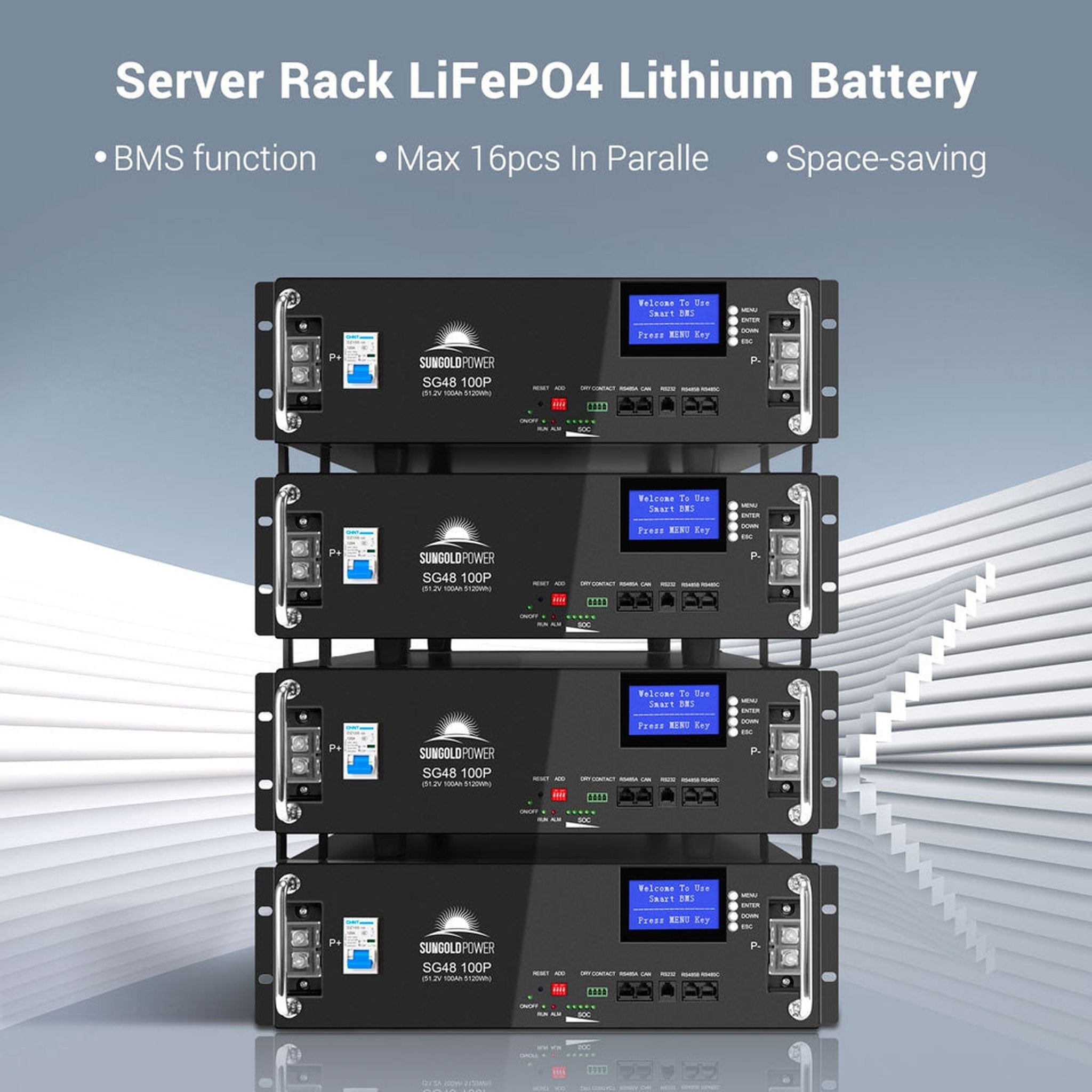 SunGoldPower | 48V 100AH Server Rack LiFePO4 Lithium  Battery SG48100P