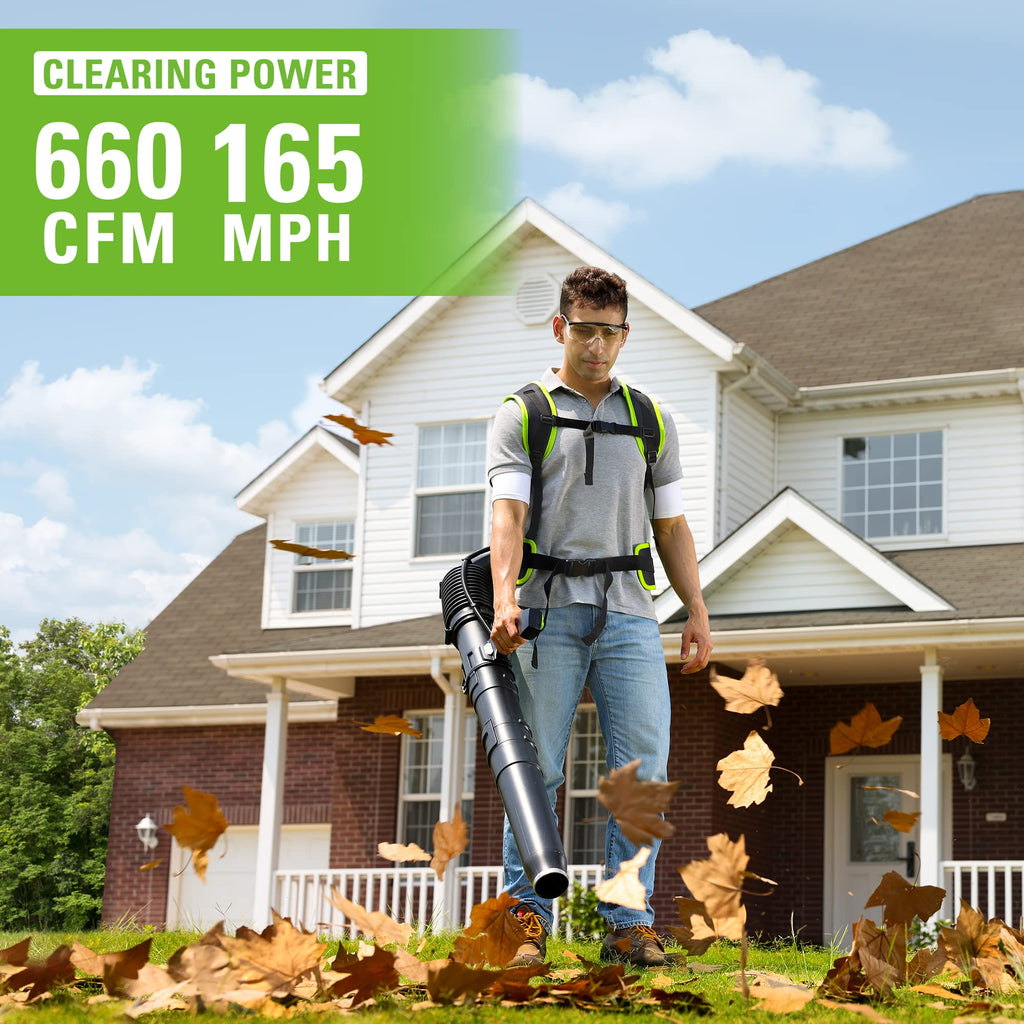 40V Gen 2 660 CFM Cordless Battery Brushless Backpack Blower w/ 8.0Ah Battery and Charger