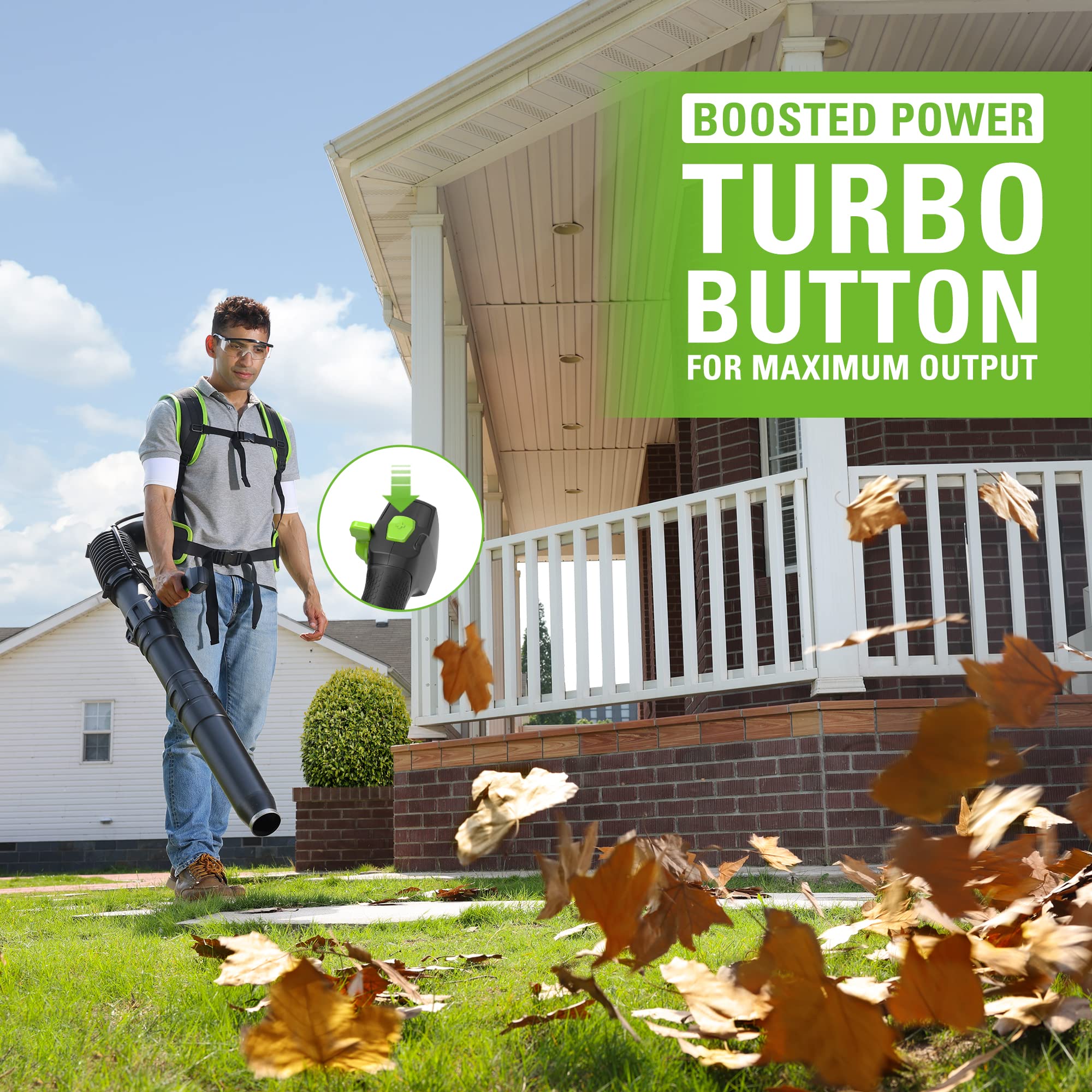 40V Gen 2 660 CFM Cordless Battery Brushless Backpack Blower w/ 8.0Ah Battery and Charger