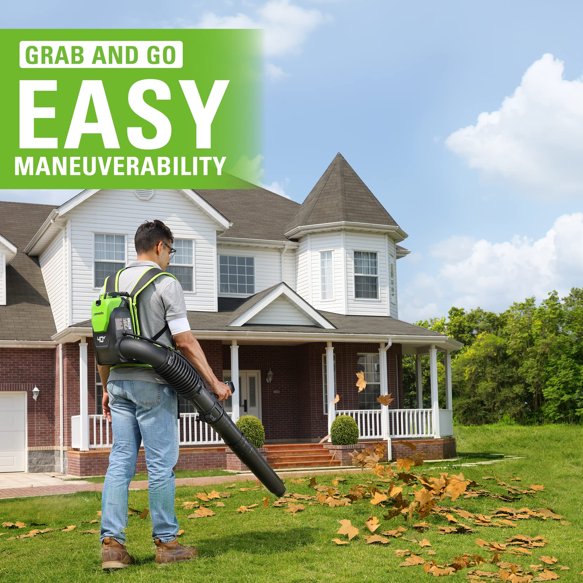 40V Gen 2 660 CFM Cordless Battery Brushless Backpack Blower w/ 8.0Ah Battery and Charger