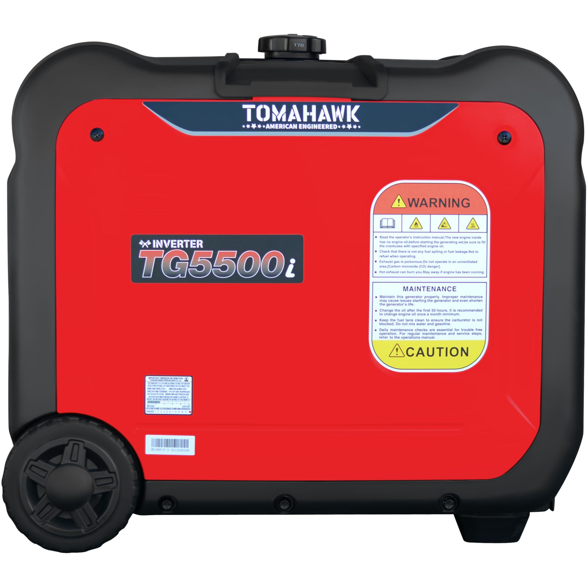 Tomahawk 5500W Gas Powered Inverter Generator – Super Quiet & Portable